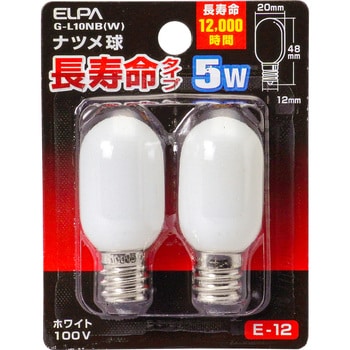 G-L10NB(W) ナツメ球ロング ELPA 口金E12 5W 100V - 【通販モノタロウ】