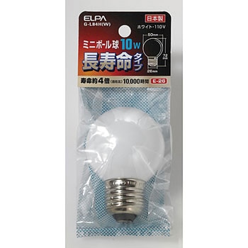 ミニボール球G5010WE26Wロング ELPA