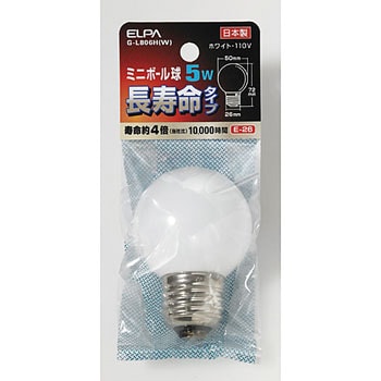 ミニボール球G505WE26Wロング ELPA