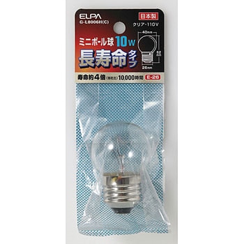 ミニボール球G4010WE26Cロング - ELPA