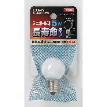 ミニボール球G305WE17Wロング ELPA