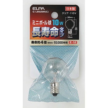 ミニボール球G3010WE12Cロング ELPA