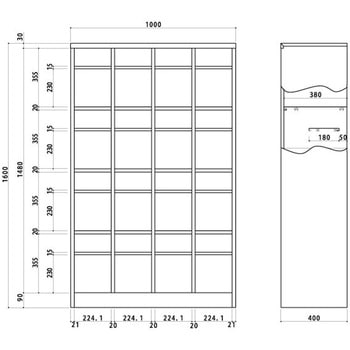 シューズボックスDK オープンタイプ16人長靴用＜配送時組立サービス付＞ イトーキ