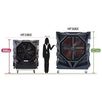 冷風機・扇風機 ブラック/シルバー 65-8100-89-64 ハイラン 気化式冷風機 24インチ レンタル30日