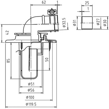 クリーン型洗濯機排水トラップ ミヤコ