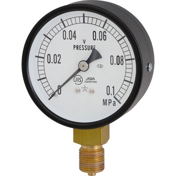 一般耐振用圧力計 Φ75(成績書付き、トレーサビリティ無し) 右下精器製造