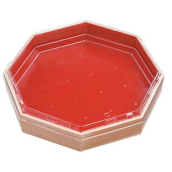 柾目朱 蓋セット 八角 エフピコ