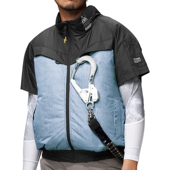 空調風神服チタン半袖ジャケット ファンバッテリーセット アタックベース