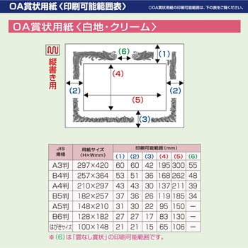 10-1050 OA賞状用紙 白 縦書用 1冊(10枚) ササガワ(タカ印) 【通販