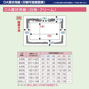 OA賞状用紙 雲なし 縦書用 タカ印(ササガワ)