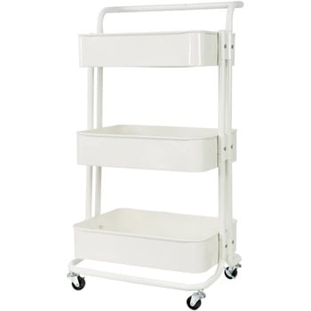取っ手付き3段ワゴン キャスター付 耐荷重30kg SIS