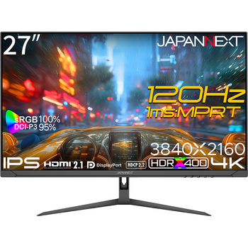 ゲーミング27型/3840×2160/HDMI×2、DP×2/ブラック/スピーカー有/2年保証 JAPANNEXT