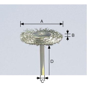 B232HB 精密ブラシ・ステンレス 〈ホイール型〉 1箱(10個) 柳瀬(ヤナセ