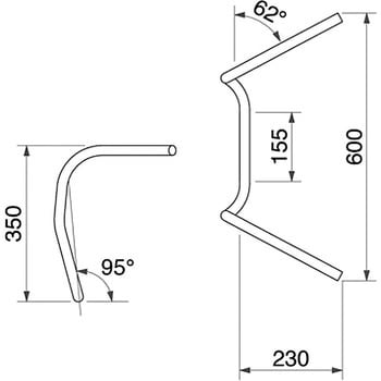 H023-088C 360シックスベンド ハンドルSET ハリケーン クローム