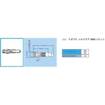 ASF.00.250.NTA 同軸 50Ω変換アダプタ(レモプラグ SMAソケット)00