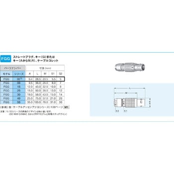 プッシュプル・超小型・丸型・耐熱性ストレートプラグ Bシリーズ LEMO