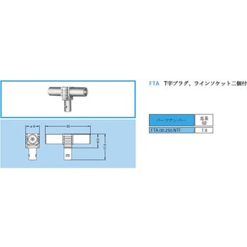 FTA.00.250.CTF 同軸 50Ω T字プラグ、ラインソケット2個付 00シリーズ