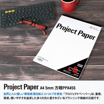 PPA45S プロジェクトペーパー 5ミリ方眼 1冊(100枚) オキナ 【通販