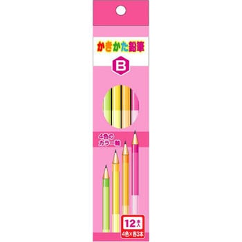 4色軸のかきかた鉛筆B 女柄 1ダース