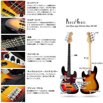 JB-240/WH/B3P(S.C) エレキベースギター 1本 Photogenic 【通販