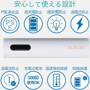 ET-IQ01L-3200WH モバイルバッテリー 充電器 3200mAh 2.1A出力 ...