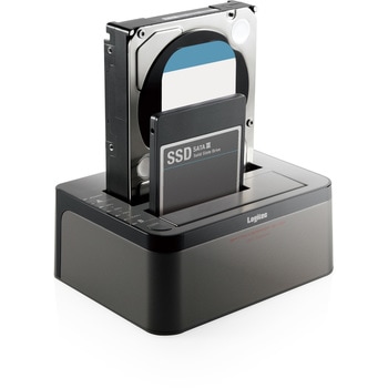 HDD/SSDスタンド 3.5インチ 2.5インチ 2ベイ デュプリケーター ハードディスク USB3.0 データバックアップ/消去ソフト無償ダウンロード可能 ロジテック