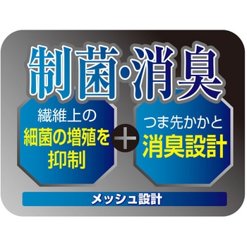 10倍破れにくいソックス 制菌・消臭 5本指 ショート丈 3足組 カラーアソート 岡本