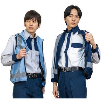 空調付き安全ベスト 20281(ウェアのみ)サックス STATUSUNI(ステータスユニ)