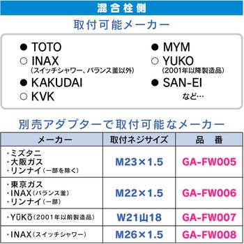 これカモ シャワーホース メタル調 取替用(スムーズアダプター付 回りやすい 高級感) GAONA(ガオナ)