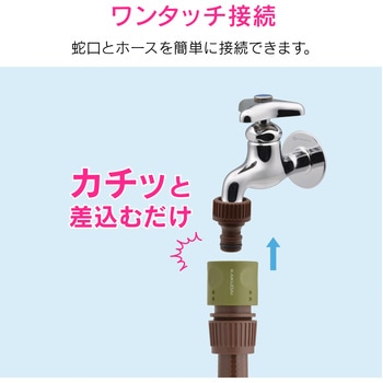 ホース ホーセンド付き (散水 内径15ミリ 耐候性 防藻 ブラウン) GAONA(ガオナ)