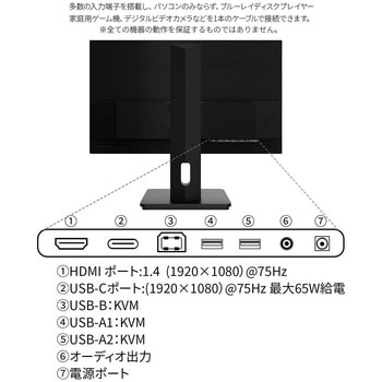 液晶ディスプレイ/21.5型/1920×1080/HDMI×1、Type-C×1/ブラック/スピーカー：有 JAPANNEXT
