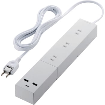 ECT-23325WH 電源タップ (コンセント×3 Type-C×1 USB-A×2) PD対応