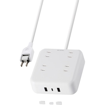 ECT-25430WH 電源タップ (コンセント×4 Type-C×1 USB-A×2) PD対応 エレコム 24823087