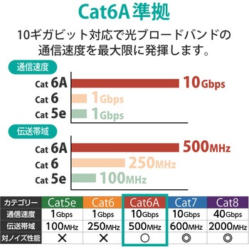 LANケーブル CAT6A 簡易パッケージ ストレート 爪折れ防止 エレコム