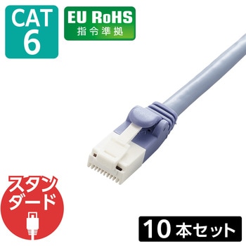 LANケーブル CAT6 簡易パッケージ ストレート 爪折れ防止 エレコム