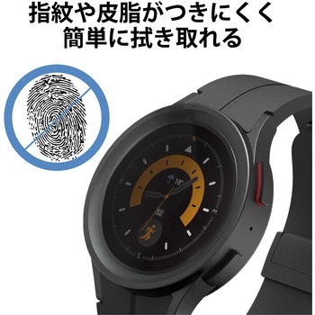 Galaxy Watch5 Pro 保護フィルム 2枚セット 衝撃吸収 フルカバー 高透明 抗菌 指紋軽減 気泡防止 エレコム