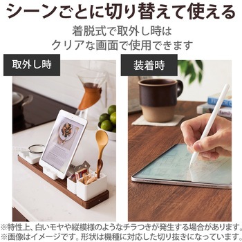 iPad Pro 11インチ 第 4 /3 / 2 / 1 世代 iPad Air 10.9インチ 第 5 / 4 世代 フィルム ペーパーライク 着脱式 ケント紙 紙のような描き心地 ブルーライトカット エレコム