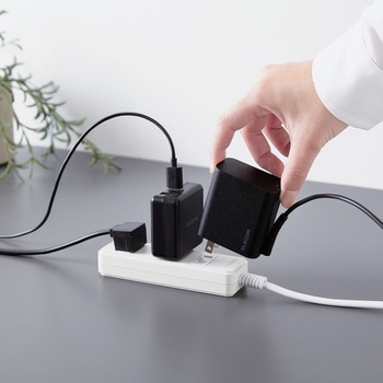 ACアダプター USB TypeC 充電器 45W 長さ1.8m ケーブル一体型 Type-C×1 PD対応 エレコム