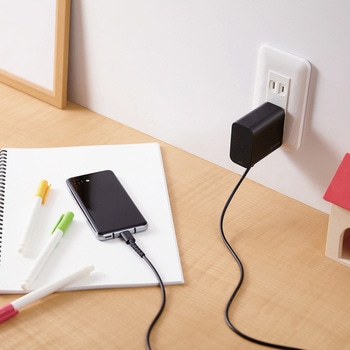 ACアダプター USB TypeC 充電器 45W 長さ1.8m ケーブル一体型 Type-C×1 PD対応 エレコム