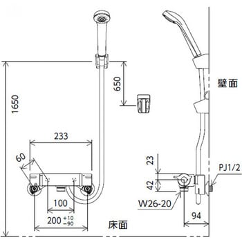 KF800TNNMB サーモスタット式シャワー 1個 KVK 【通販サイトMonotaRO】