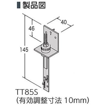 TT85S 調整機能付き防振天井吊り木 1本 カナイ 【通販サイトMonotaRO】