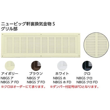 ニュービッグ軒裏換気金物S カナイ 角型レジスター 【通販モノタロウ】