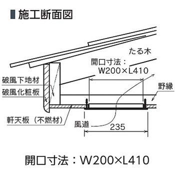 ビッグ軒裏換気金物L カナイ