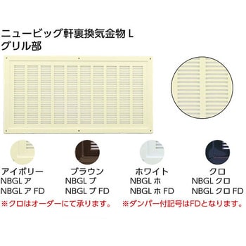 NBGLア ニュービッグ軒裏換気金物L 1枚 カナイ 【通販サイトMonotaRO】