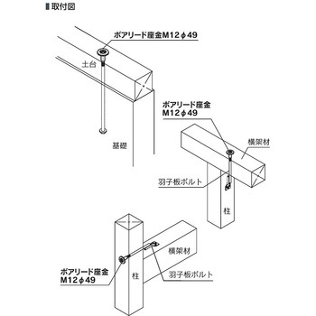 ボアリード座金 M12Φ49 カナイ