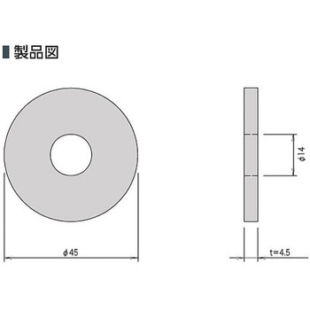 丸座金 4.5×Φ4.5 M12用 1個 カナイ 【通販モノタロウ】