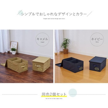 クローゼットのフタ付整理箱2個組 アイメディア