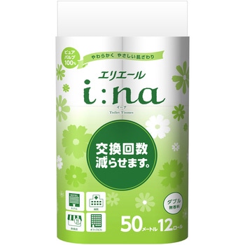 エリエール イーナトイレットティシューシングル50m12R無香料 芯あり エリエール