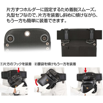 着脱式腰袋 電工2段大 ツインフック タジマツール(TJMデザイン)