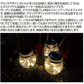 ソーラーLEDボトルライト 3個組 後藤